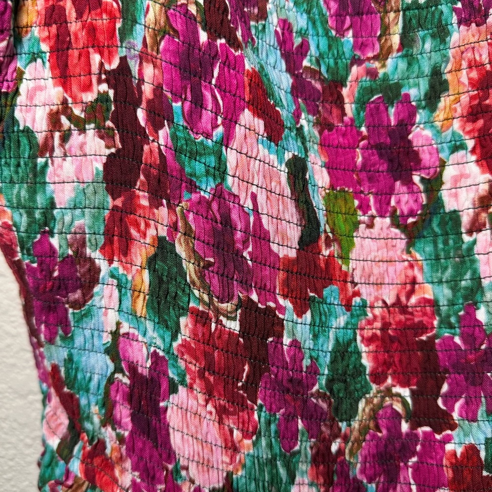Lost + Wander Floral Smocked Tiered Maxi Dress with Tassel Tie Straps Multi L - Picture 5 of 7